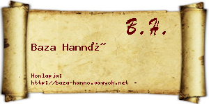 Baza Hannó névjegykártya